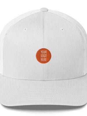 retro-trucker-hat-white-5fcc4a7cbb3fd.jpg Personalized Trucker Cap Curved Brim