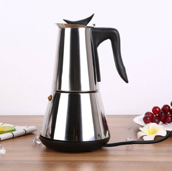 Custom electric staineless steel stovetop espresso moka pot (1)