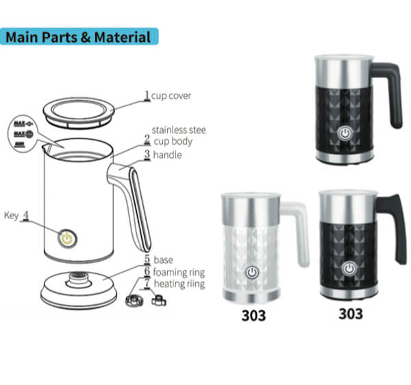 Stainless milk frother foamer
